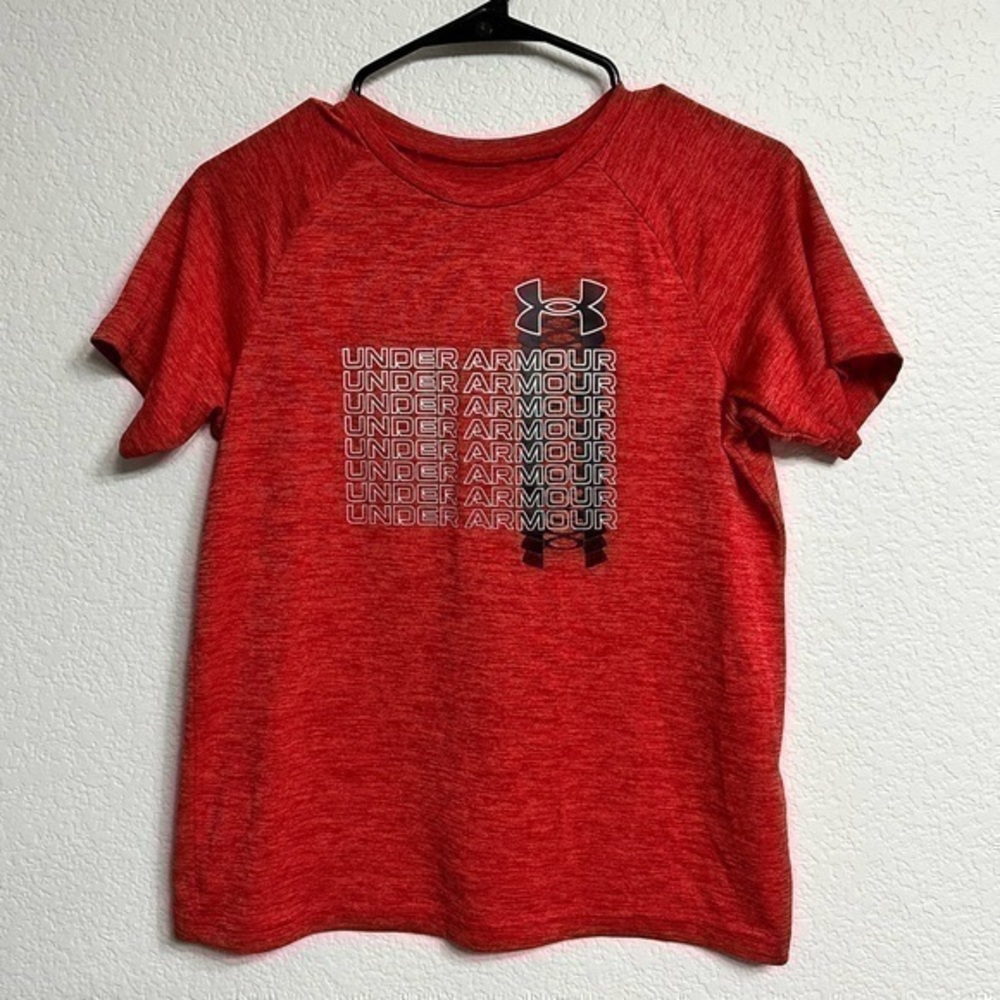 UNDER ARMOUR Youth Red Logo Graphics T-Shirt (Size L)